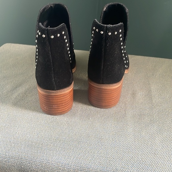 Steve Madden suede Black Ankle Boots silver studs - Picture 4 of 10